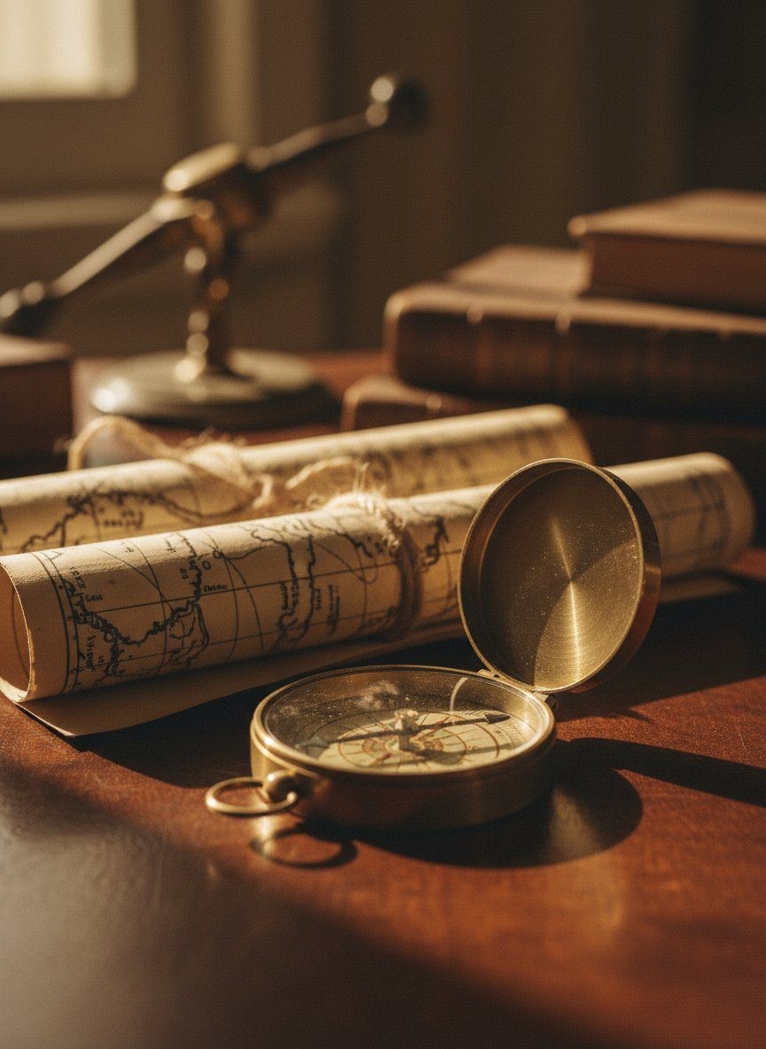 Vintage Brass Compass